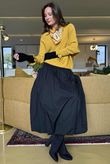 Paloma Bubble Hem Midi Skirt Black